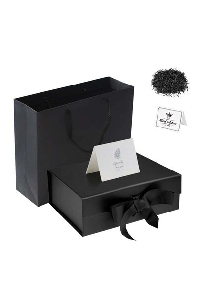 Generic Luxury Magnetic Gift Box, 24x18.5x10cm Black Large Gift Box with Ribb...