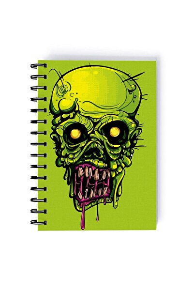 Generic Spiral A5 Notebook Green Undead Zombie