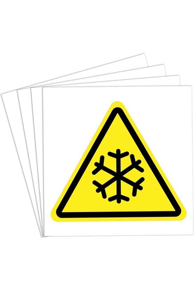 Generic ARS® Low Temperature Warning Stickers, 4-Pack Yellow Triangular Freez...