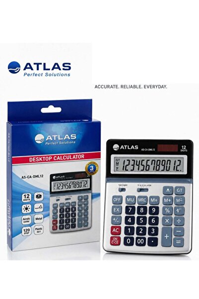 Generic Desktop Calculator With 12 Digit Display And Metal Cover