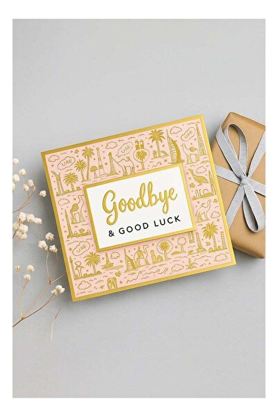 Generic Goodbye and Good Luck Gold Foil Greeting Card – Elegant Luxury Card w...