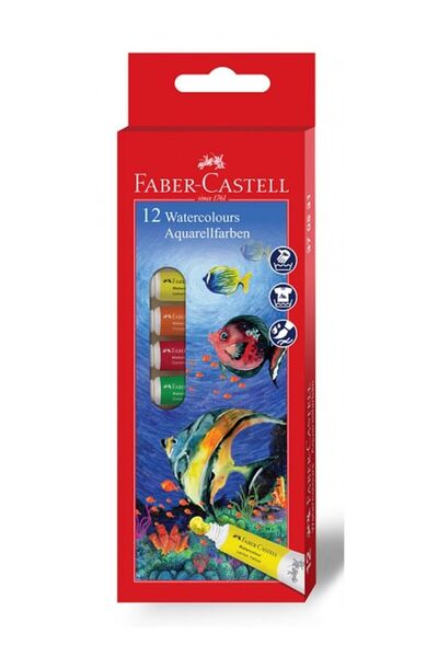 Generic 12-Piece Watercolour Set 9ml Tubes Multicolor