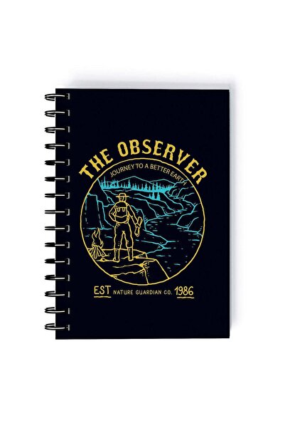 Generic Spiral A5 Notebook Adventure and Wild Hiking The Observer Blue Aesthe...