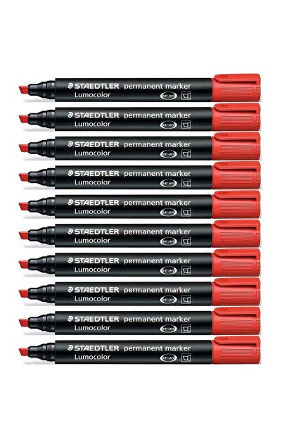 Generic 10-Piece Lumocolor Permanent Marker Chisel Tip Red Ink