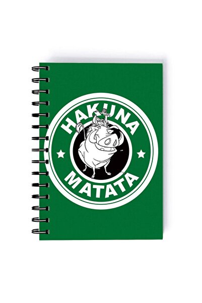 Generic Spiral A5 Notebook Green Logo Hakuna Matata Starbucks