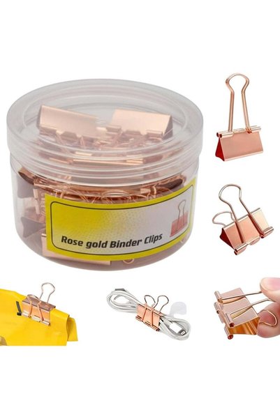 Generic MARKQ Rose Gold Double Clips | Premium Metal Binder Clips for Office,...