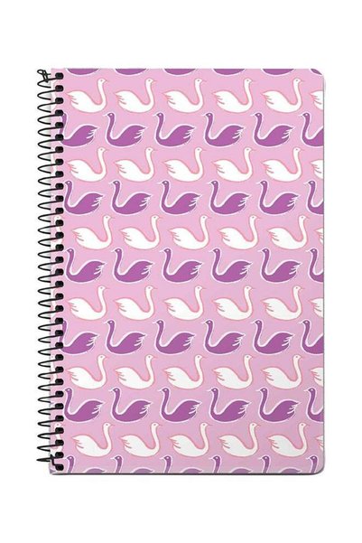 Generic Swan Story A5 Spiral Notebook Pink/Purple/White