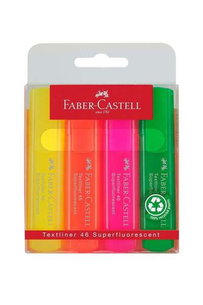 Generic 4-Piece Super-Fluorescent Highlighter Set Multicolour