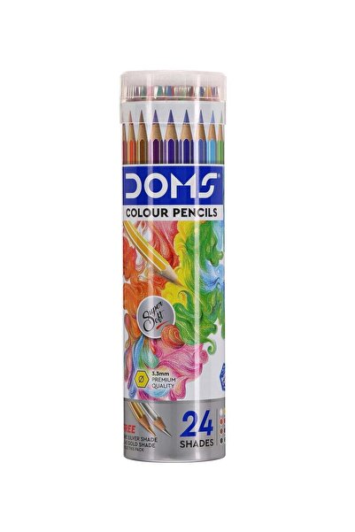Generic Non-Toxic Colour Pencil Set in Round Tin Box (24 Assorted Shades x 1 ...
