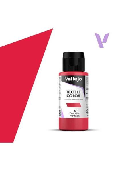 Generic Textile Fabric Paint Vermillion 23 – 60ml Bottle Matte Washable Finish