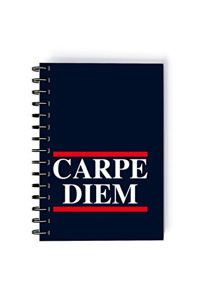 Generic Spiral A5 Notebook Typography Motivational Quote Carpe Diem Aesthetics