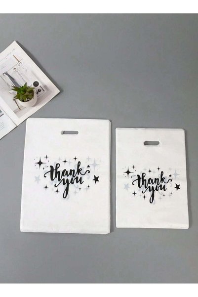 Generic 50Pcs Small White Thank You Gift Bags Size 15×20 cm Perfect for Party...