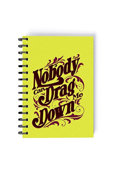 Generic Nobody Can Drag Me Down Rectangle Spiral A5 Notebook Green/Brown