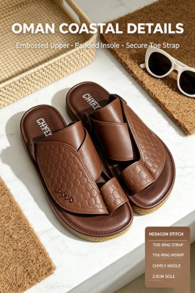 Al Masheel Store Soft Cushioned Slippers with Decorative Stitching Detail