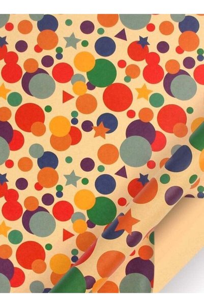 Generic Birthday Polka Dot Kraft Wrapping Paper - 6pcs