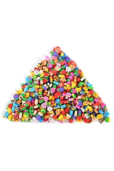 Generic 100 Pcs Mini Erasers for Kids, Assorted Small Animal & Fruit Pencil E...