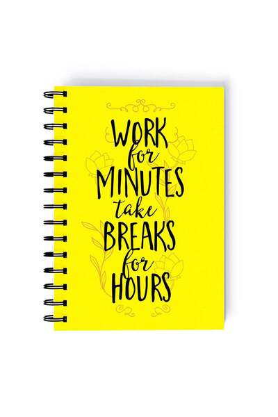 Generic Funny Working Design Rectangle Spiral A5 Notebook Yellow/Black