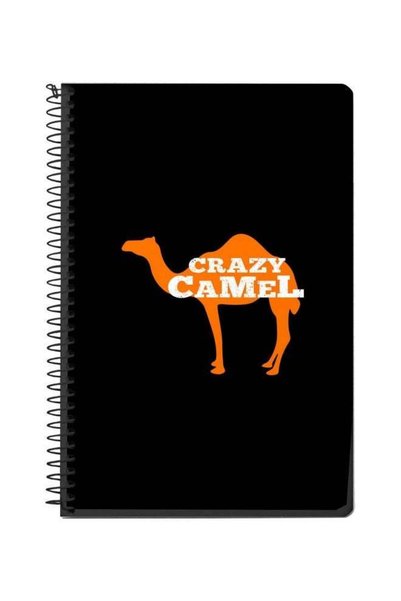 Generic Crazy Camel Printed A5 Spiral Notebook Black/Orange/White