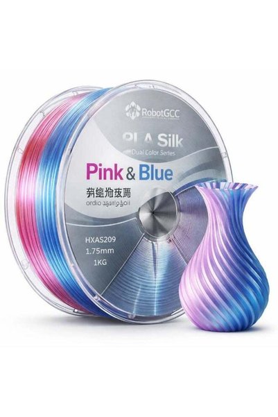 Generic RobotGCC PLA Silk Dual Color Pink & Blue 3D Printer Filament, 1.75mm ...