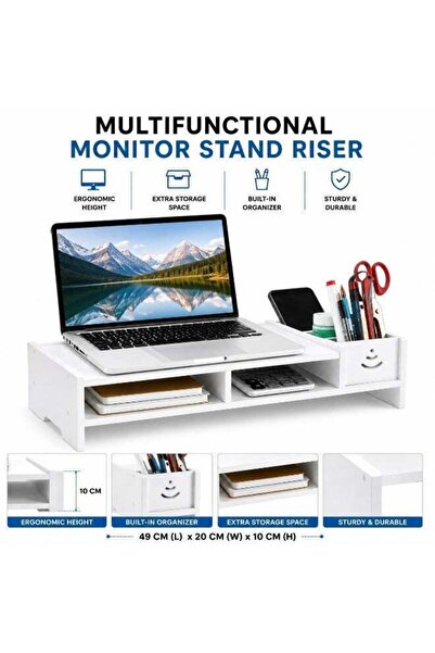 Generic Multifunctional Monitor Stand Riser with Storage, Laptop Stand and De...