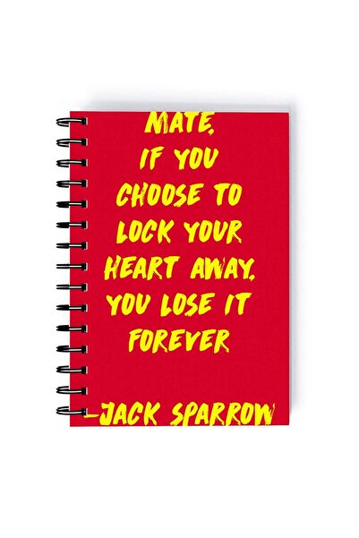 Generic Spiral A5 Notebook Pirates of the Caribbean Lock your Heart Quote Jac...