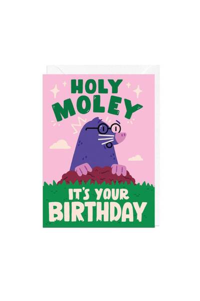 Generic Jolly Awesome Holy Moley Happy Birthday Greeting Card (11.4 x 16.2 cm)
