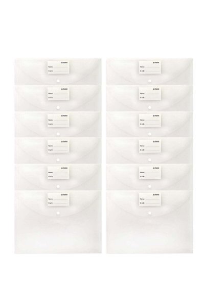 Generic 12-Piece Clear Document Bag White Colour