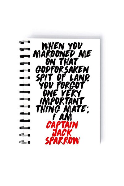 Generic Spiral A5 Notebook Piratecore Aesthetic I am Jack Sparrow Typography ...