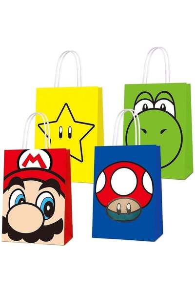 Generic Intag 16 PCS Party Favor Bags for Super Bros Mario Birthday Party Sup...