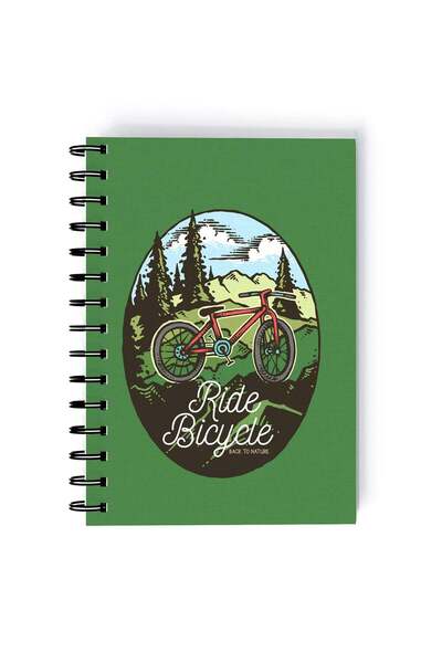 Generic Ride Bicycle Design Rectangle Spiral A5 Notebook Multicolour