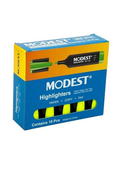 Generic Modest Highlighter MS 810 Yellow-10PCS