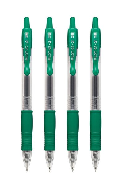Generic 4-Piece G-2 Gel Roller Pen Green Ink
