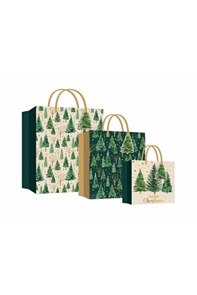 Generic RSW Eco Trees Gift Bags Pack of 3 – Reusable Christmas Gift Bags for ...