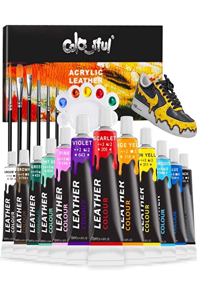 Generic Acrylic Paint for Leather Painting- 12 Colors Leather Paint for Bag S...