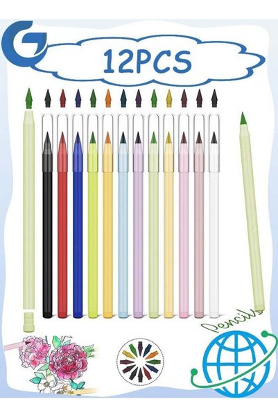 Generic 12 Pcs Inkless Eternal Pencil, Reusable Infinity Pencil Including 10 ...