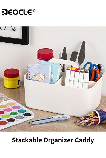 Generic 5-Grid Desktop Organizer and Portable Handle Multi-Purpose Storage Ba...
