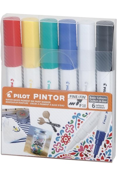 Generic Pilot Pintor Fine Basic Color Water Based Marker 6-Piece Set