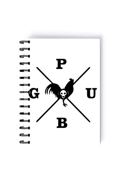 Generic Spiral A5 Notebook PUBG For Gaming Fan Compass Chicken White
