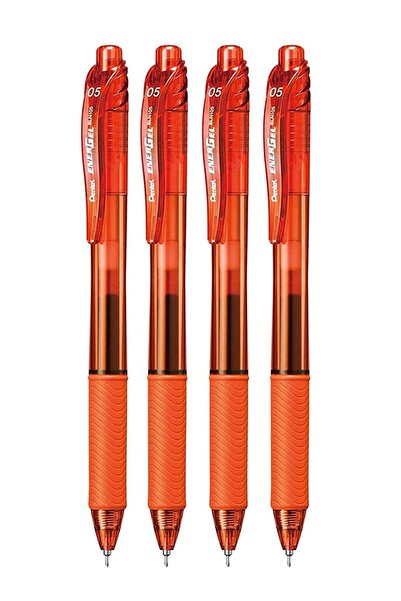 Generic 4-Piece Energel Gel Ink Pen 0.5mm Tip Orange Ink