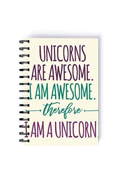 Generic Spiral A4 Notebook Awesome Unicorn Funny Quote I am Awesome Aesthetics