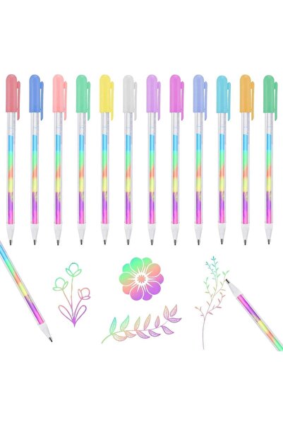 Generic 6 Colored Mixing Rainbow Gel Pens Set, Magic Neon Ballpoint Pen, 0.8m...
