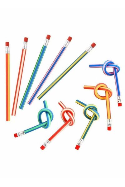 Generic 10 Piece Soft Flexible Bendy Pencils Colourful Magic Novelty Pencil f...