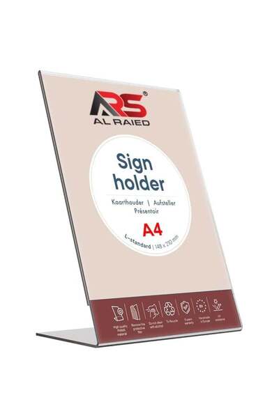 Generic AL Raied A4 Sign Holder - Crystal Clear Polystyrene Table Stand for M...