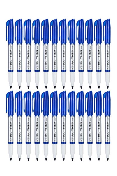 Generic 24-Piece Slim White Board Marker Round Tip Blue Ink