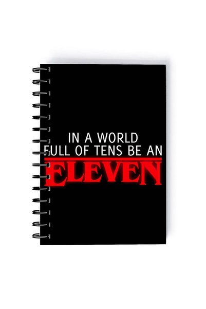 Generic Cap Dustin Quote Printed Spiral A4 Notebook White/Red/Blue