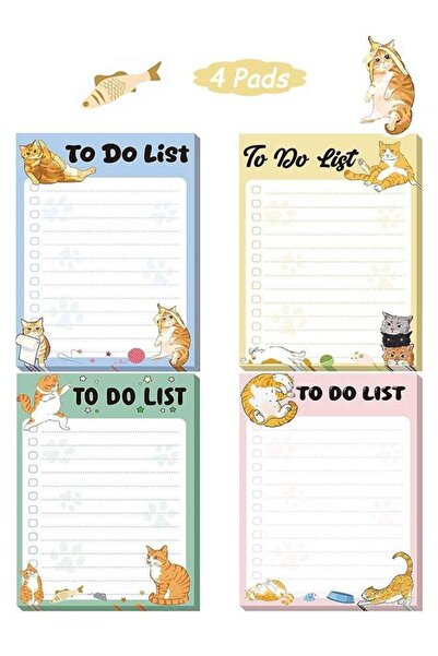 Generic 4 Pads To Do List Sticky Notes, 200 Sheets 4" x 6" Funny Animal Color...
