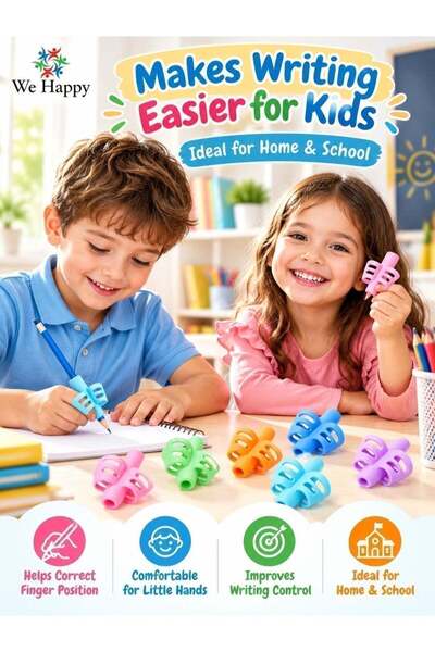 Generic We Happy 6 Pcs Silicone Pencil Grips for Kids – Writing Practice & Ha...