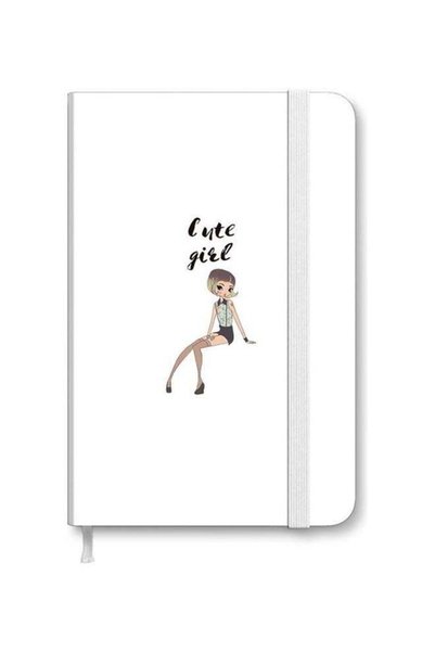 Generic Designer A5 Thick Hardcover Notebook - Shy Cute Girl Multicolour
