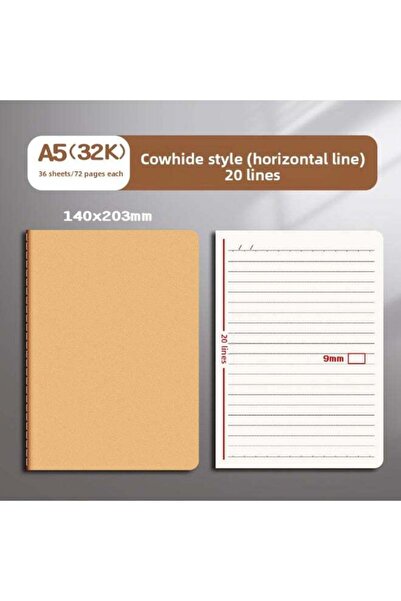 Generic A5 Lined Kraft Notebook 10-Pack, 72 Page Writing Journal for Students...