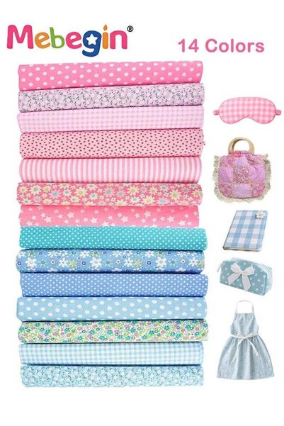 Generic 14PCS 100% Cotton Fabric Bundle, 50x50cm Precut Squares Sheets, Multi...